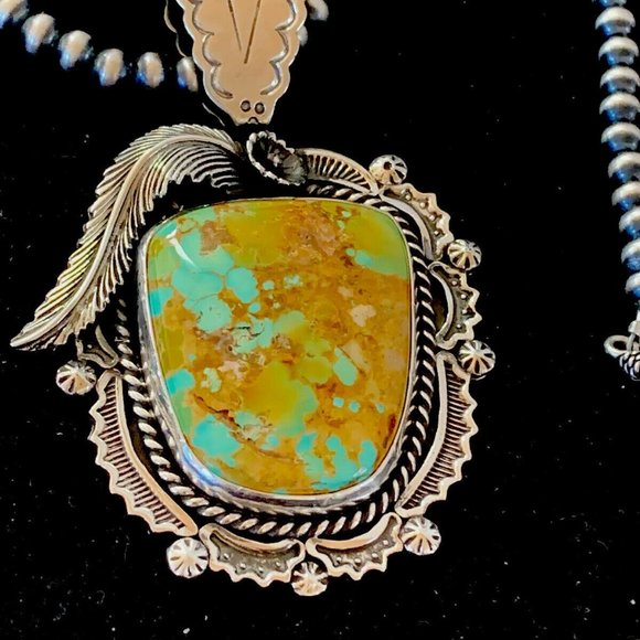 Navajo Sterling Silver Necklace Pendant Length 20 - Picture 7 of 12